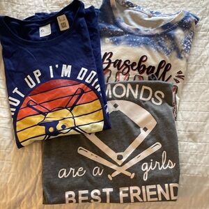 Baseball Mom Shirt Bundle of 3